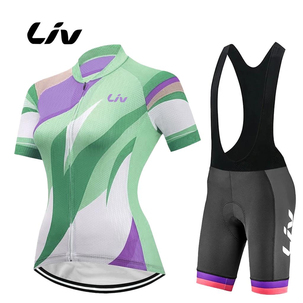 Women Short Sleeve Mtb Bike Clothing Racing Bicycle Clothes Ropa Ciclismo Cycling Jersey Bib Set Summer Breathable Cycling Suit Set 2026