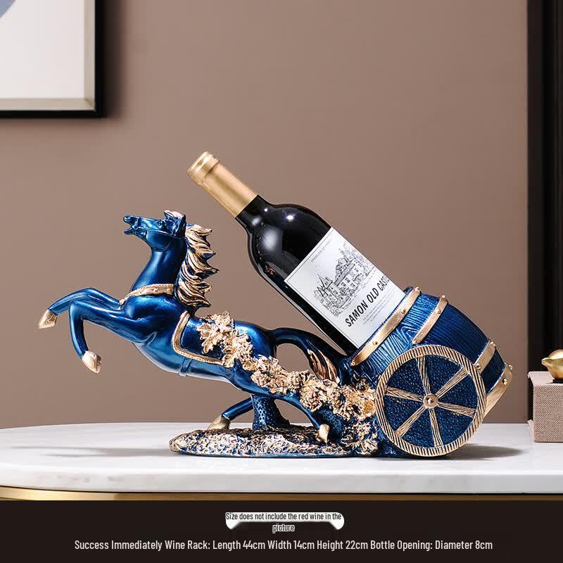 Golden Horse Success Resin Wine Rack Ornament