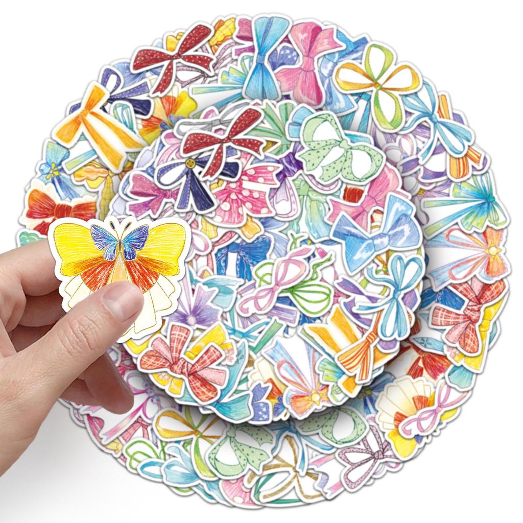 50 Creative Bow Cartoon Stickers for Phone Cases and Journals