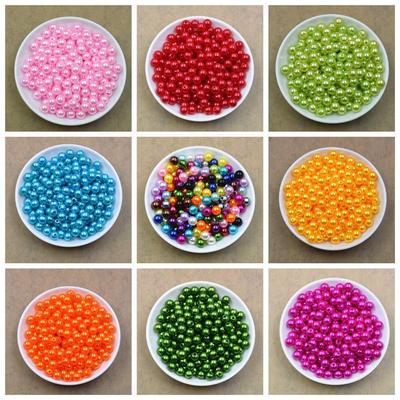 DIY Schmuck Perlenzubehör 8mm Farbe Imitationsperle ABS Gerades Loch Falsche Perle Lose Perlen Schält nicht