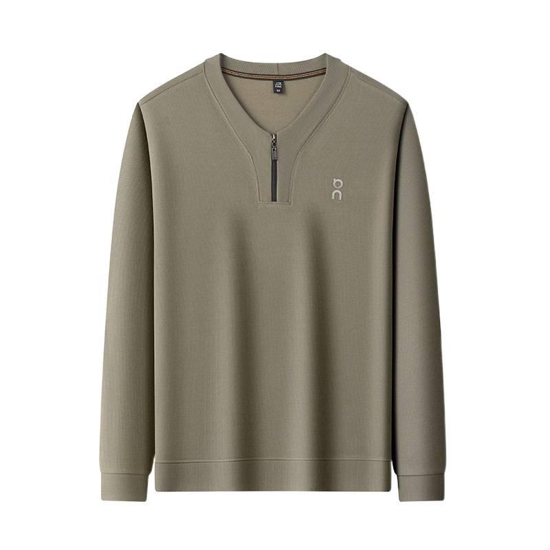 Woodpecker Men's Lightweight Half-Zip Cotton Crew Neck Long Sleeve T-Shirt for Spring & Fall