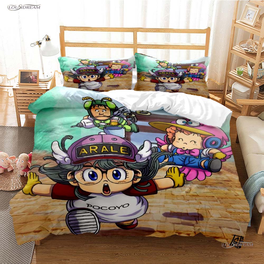 DR Slump Arale Anim Casal All Season Duvet Cover Comforter Bedding Set Soft Quilt Cover and Pillowcases Single/Double/Queen/King