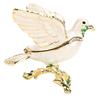 Enamel Dove Jewelry Box Rhinestones Hand Painted Magnetism Closure Elegant Enamel Keepsake Box White Dove