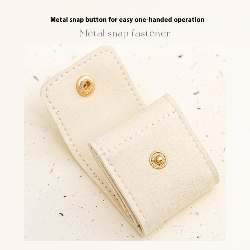 Niedliche kleine Mikrofaser-Taschen mit Druckknopfverschluss Schmuck Faltbare Aufbewahrungstaschen Stecker Ohrringe Ring Anhänger Halskette Organizer Geschenktaschen