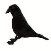Simulated Black Crow Exquisite Feathers Fill in Crow Plush Animals Birthday Christmas Gifts for Kids Halloween Gift Home Decor