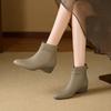 Fashion 2025 New Autumn Women Boots Genuine Leather Women Shoes Round Toe Chunky Heel Solid Modern Boots Daily Shoes Ankle Boots