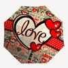 1pc Love Hearts Decor Automatic Folding Umbrella Durable Iron Frame,All Seasons Home Travel Outdoor Multifunctional Umbrella Yy251115062