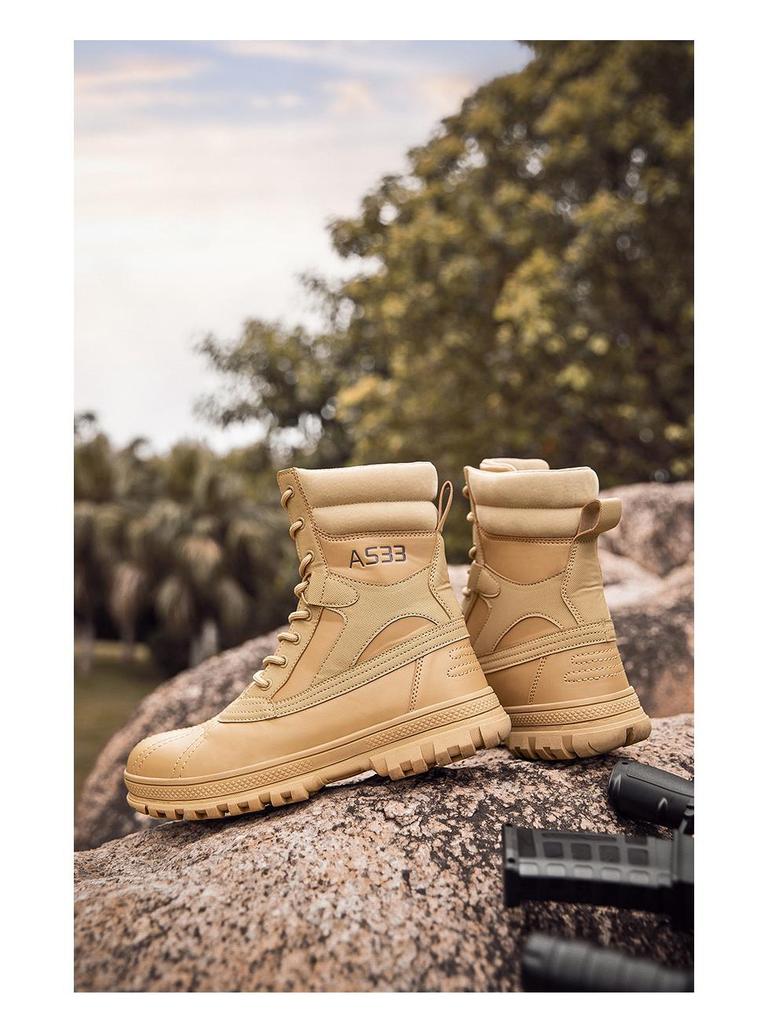 Men's Plus Size High-Top Tactical Military Workwear Hiking Boots