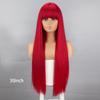 Long Straight Wig With Bangs Natural White Hair Wigs Synthetic Heat Resistant Wigs For Girls Daily Party Use