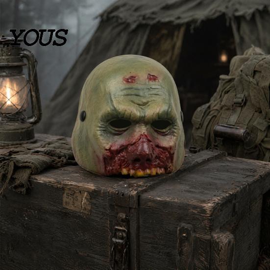 Lightweight Halloween Costume Accessory Zombie Mask, with Realistic Rotting Texture Design, Breathable Mask PU Foam Cosplay for Parties And