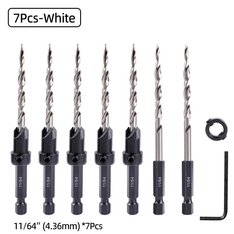 HSS Konik Havşa Matkap Ucu Seti 1/4 "Hex Shank Marangozluk Raybası Durdurma Yaka Vida Deliği Matkap Pah Ağaç İşleme Aletleri