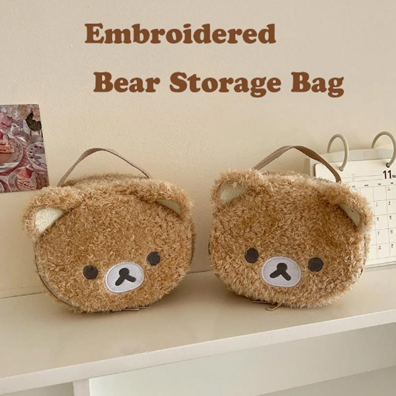 Plushes Makeup Case Anime Relaxed Bear Cosmetic Bag Women Jewelry Storage Pouch Girl Organizer Handbags Gift