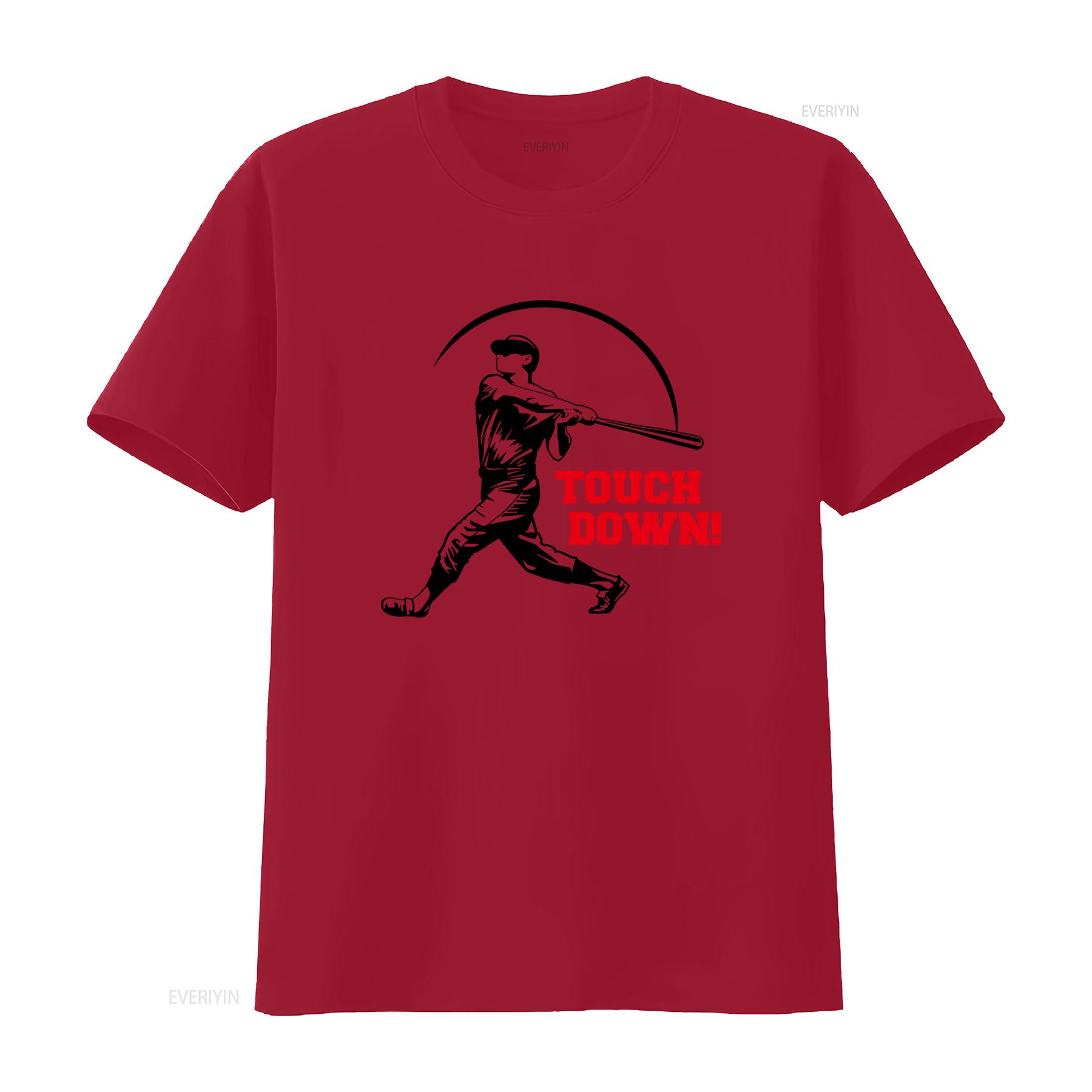 

Touch Down T Shirt for Men Funny Baseball Joke Humor Home Run Design vintage Washed fashion Slightly Stretched graphic S