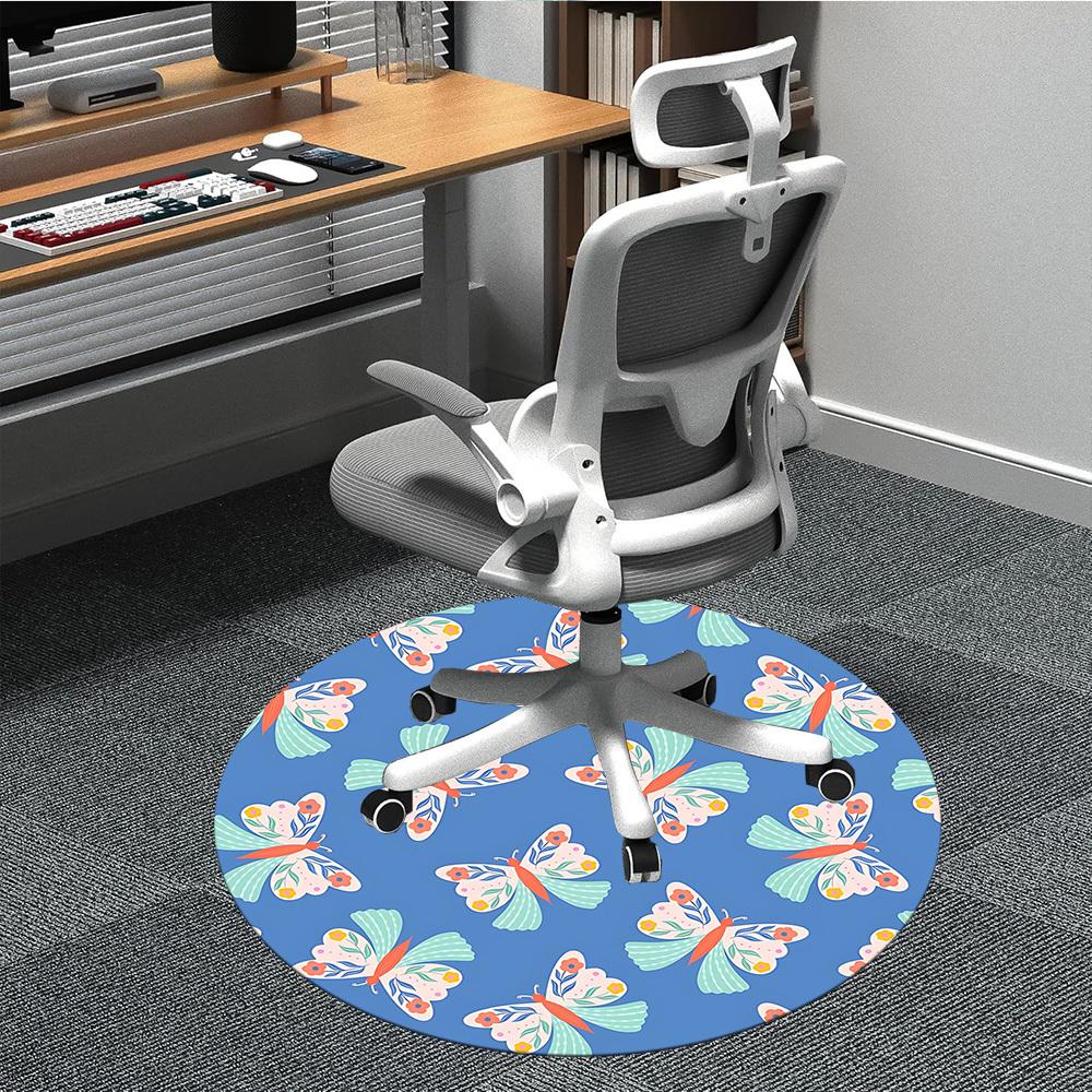 

1pc Butterfly Pattern Chair Carpet for Office, Non-slip, Soft and Durable Office Rug for Decoration, Perfect for Office yy260325052 80cm by 80cm