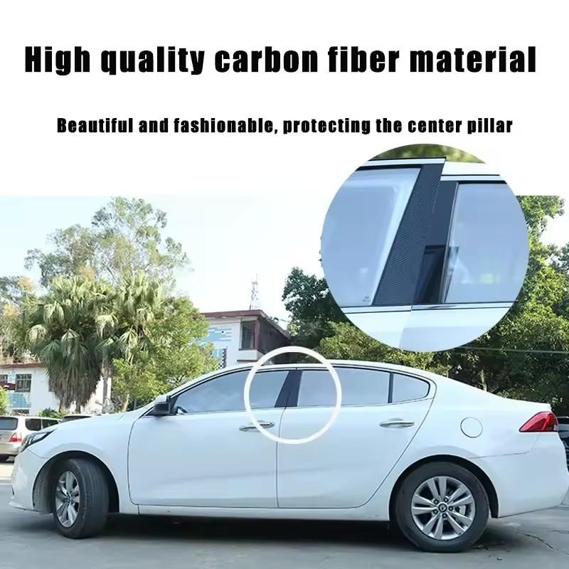 For Nissan Kicks P15 car window decoration door frame bright black center pillar sticker 2016-