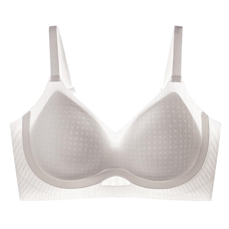 

Ледяной шелк бюстгальтер женский дышащий бюстгальтер мягкая поддержка противоскользящий бюстгальтер пуш-ап 2XL серый