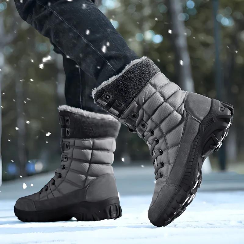 Snow Boots Men's Winter Thickened Velvet Warm Non-slip Waterproof High Top Cotton Shoes