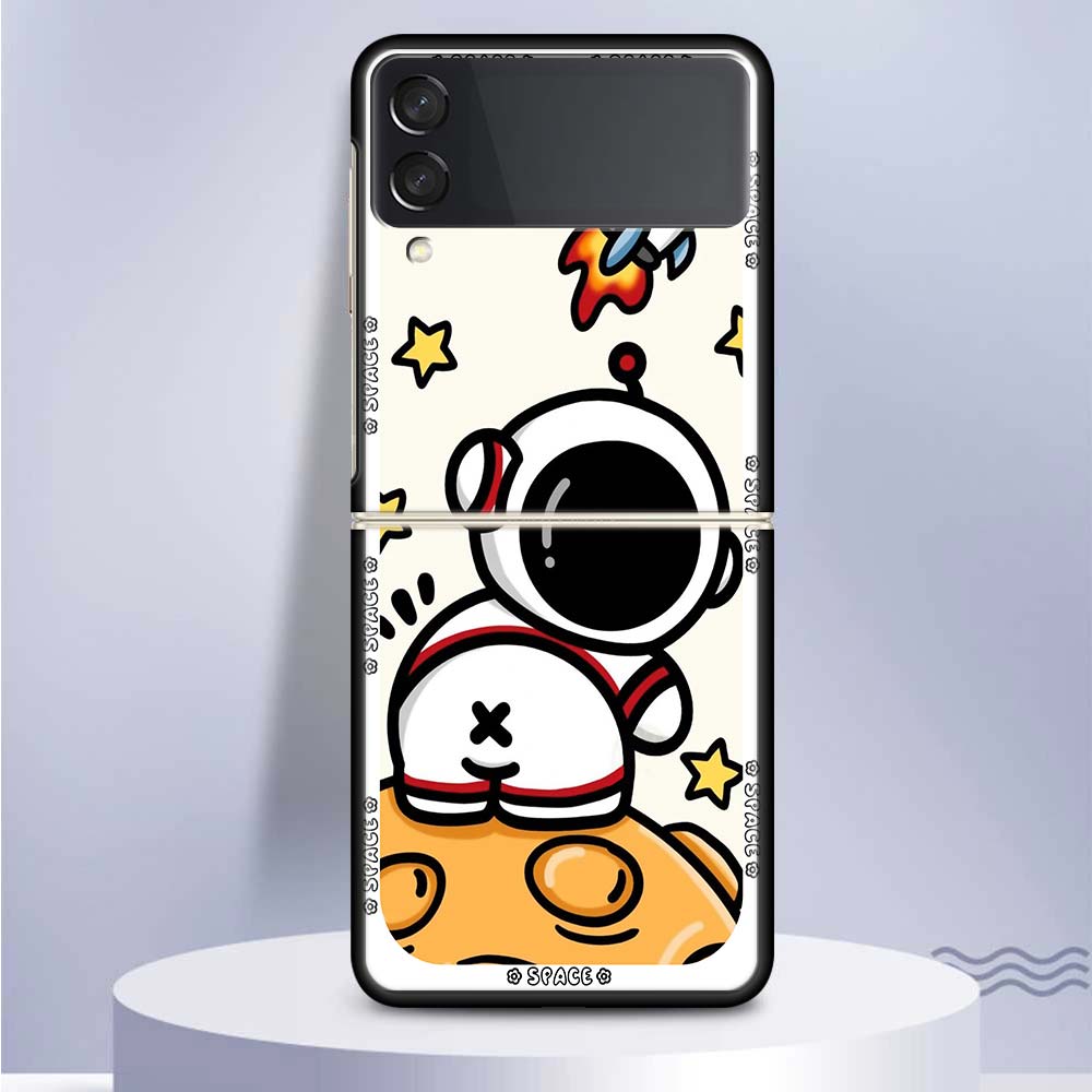 Weltraum-Astronauten-Handyhülle Für Samsung Galaxy Z Flip6 Flip3 Flip4 Flip5 PC Harter Kunststoff Z Flip 6 5 4 3 5G Fundas Hülle Coque Gal