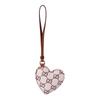 Gucci Double G print embossed leather bag charm bag peripheral women's pink pink