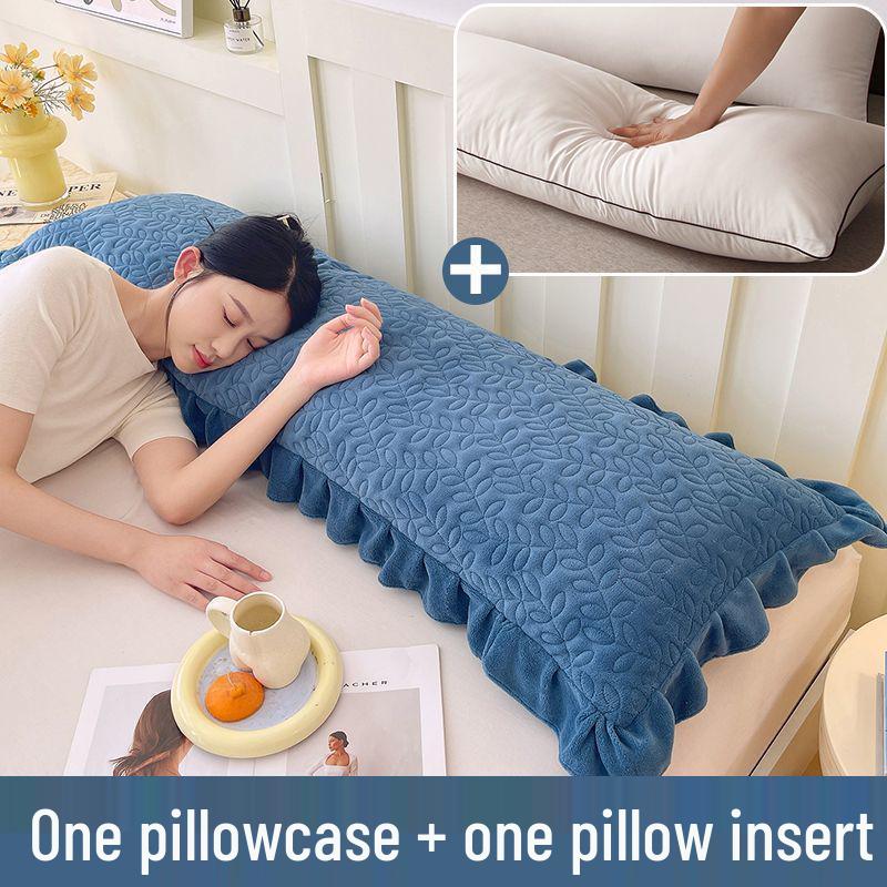 

Milk Velvet Couple s Long Pillow with Core (1.2m, 1.5m, 1.8m) 48x100cm [1 Pillow Core + 1 Pillowcase]