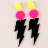 Foreign Trade Lightning Earrings Earrings Fluorescent Color Design Sense Contrast Color Personality Acrylic Earrings Earrings Women