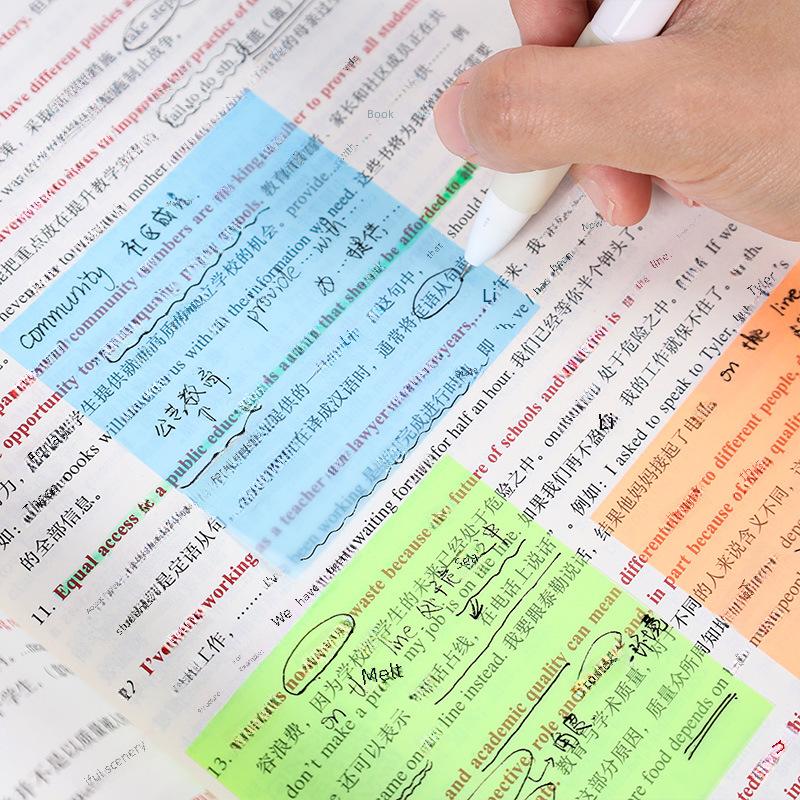 Barevné průhledné samolepicí bločky s indexovými štítky