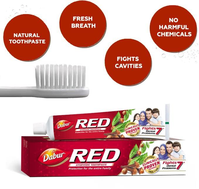 Dabur Red Toothpaste 100g Pack | Ayurvedic Toothpaste for Cavity Protection and Fresh Breath