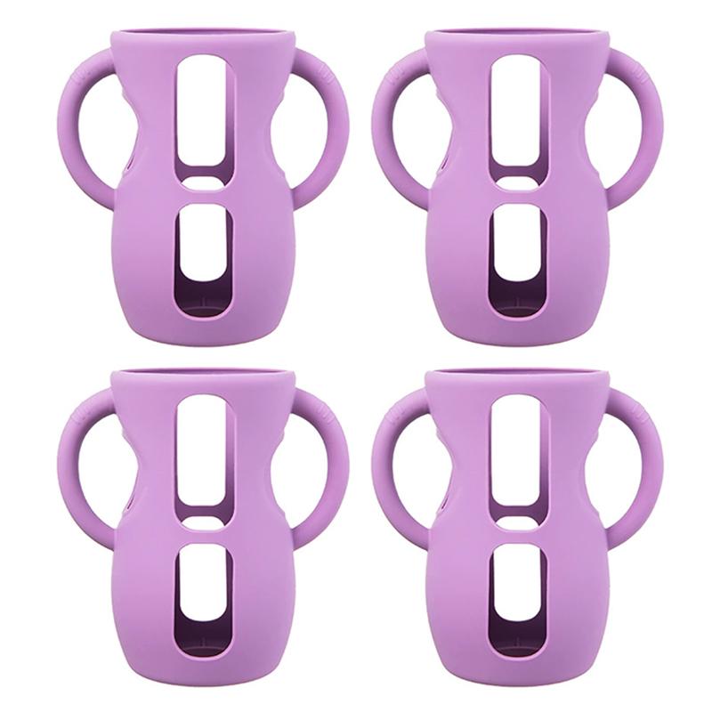2/4Pcs Silicone Sleeves For Avent Baby Bottles Anti Breakage Baby Bottle Holder With Handle