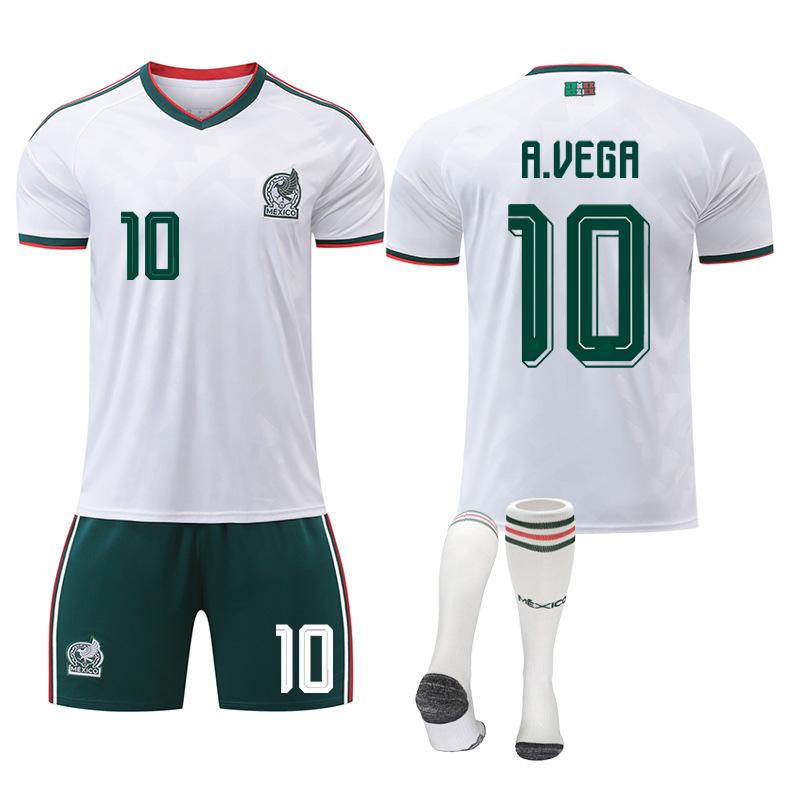 2526 World Cup Mexico Away Football Jersey No. 14 Jersey, White 9 Raul 22 Lozeno Correct Set