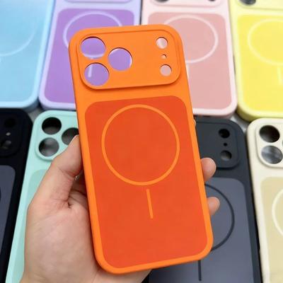 Original Liquid Silicone Magnetic Case for iPhone 17 Pro Max Magsafe Wireless Charging Soft Shockproof Cover for iPhone17 17Pro