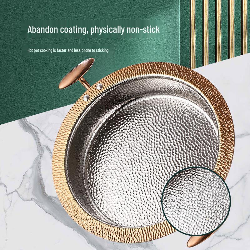 Gold-Plated Composite Steel Soup Pot for Home and Restaurant Use