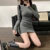 Open Run Women Shirring Mini Dress Oversized