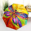 Colorful Butterfly  pattern, automatic folding umbrella, portable and foldable design, 8 ribs, a Christmas or birthday gift.