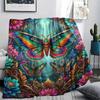 1PC 3D Butterfly Print Flannel Blanket, High Quality All Seasons, Home Decor, Warmth and Comfort, Perfect for Christmas Gifts