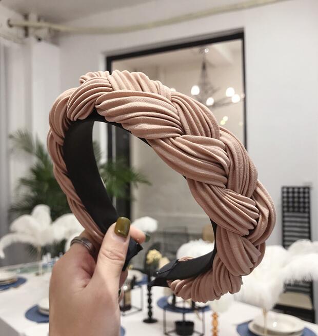 New Fashion Women Hairband Cross Knot Braid Headband Adult Autumn Winter Headwear Wide Side Turban Hair Accessories