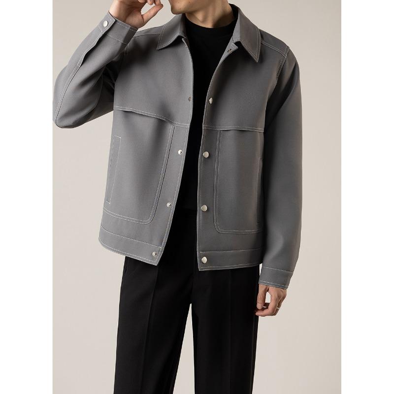 Korean Version of Lapel Short Jacket for Men's Spring and Autumn Light Mature Style Men's Bridal Top Casual Jacket