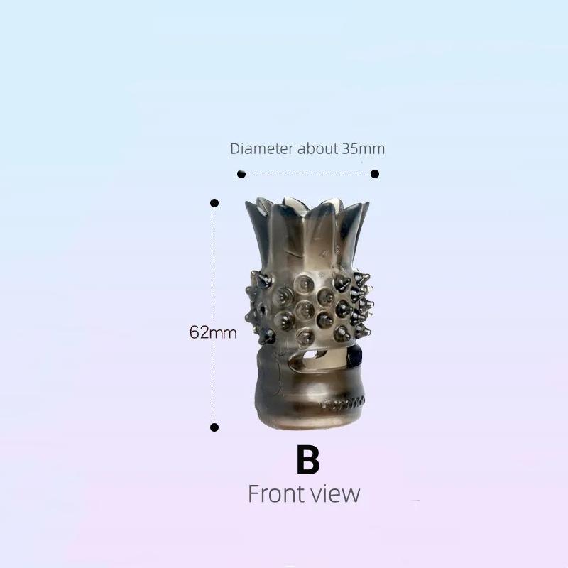 Penis Extender Sleeve Reusable Condoms TPE Glans Spike Dick Enlargement Cock Ring Erection Erotic Sex Toys for Men 18+