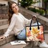 Fall Maple Leaves Print Tote Bag Lightweight Daily Use Shoulder Handbag For Women Casual Shopping Carry Purse