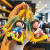 Cartoon Couple On Scooter Keychain - Cute Doll Pendant & Creative Bag Charm