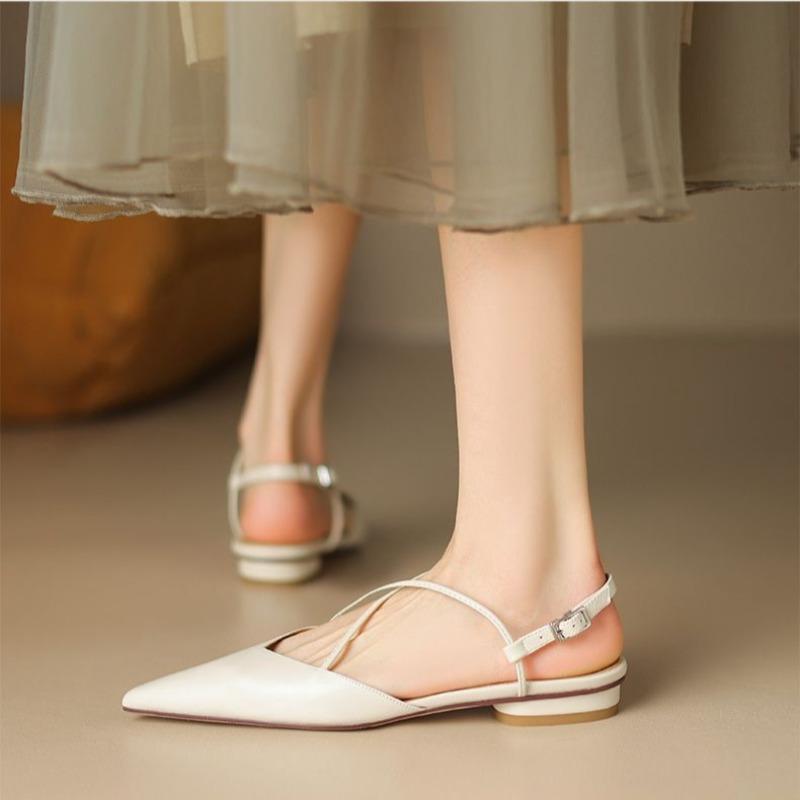 Fashion Women Baotou Sandals Fashion Pointed High Heels Sexy Slingbacks Women Sandals Comfort Elegant Silver Single Shoe Sandalias Mujer
