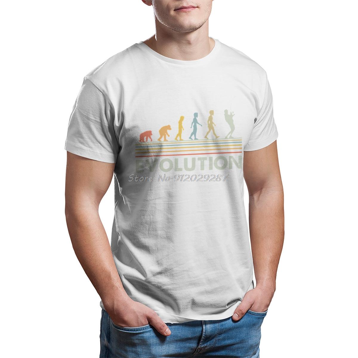 

Vendimia Pesca Evolucion Regalo Para Pescador Camiseta Tshirt Men Clothes Cotton Summer Tops TShirt Tees Streetwear Harajuku S