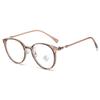 Korean Style Anti-Blue Light Round Frame Glasses for Women - Non-Prescription, Compatible with Myopia Lenses