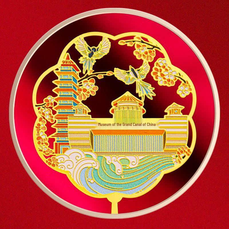 Yangzhou Impression Chinese Metal Art Folding Fan Bookmark - Fresh, Simple, Cultural Gift for Teacher's Day