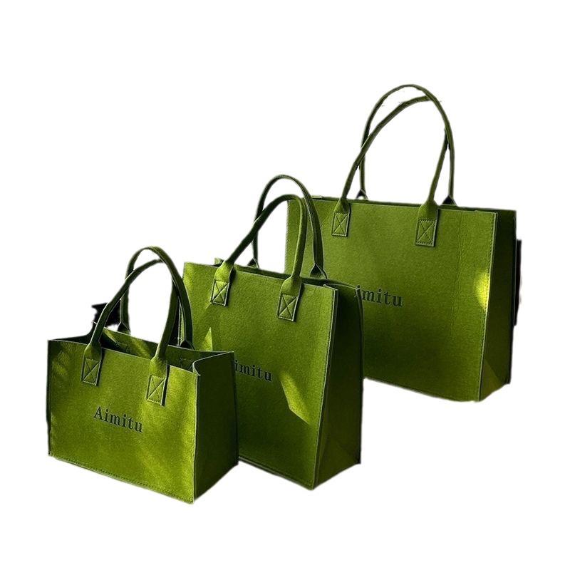 Large Capacity Felt Tote Bag for Shopping and Apparel