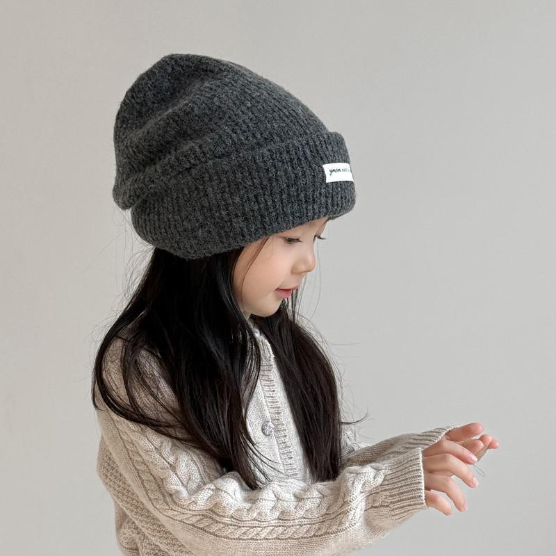 2025 New Winter Wool Slouchy Hat for Kids - Girls' & Boys' Knit, Autumn/Winter Cold Protection