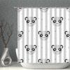 Panda Shower Curtain Set Waterproof Cartoon Lovely Animal White Print Polyester Cloth Bathcurtains Bathroom Screen Bathtub Decor