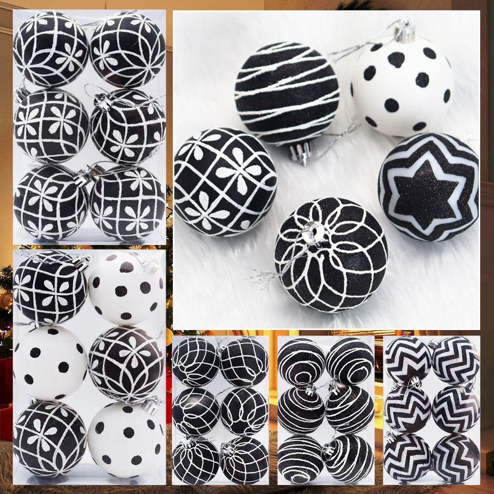 6ks Kulaté vánoční přívěsky 6cm Ozdoby na okno Vánoční koule Párty Svátek