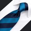[S&W SHLAX&WING] Striped Tie for Men, Deep Blue Cerulean Stripe, for Business Suit Jackets, Skinny Fit 6cm