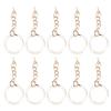 10pcs DIY Key Ring with Chain Portable Metal Key Chain Eye Screw Jewelry Pendant AccessoryGold 28mm