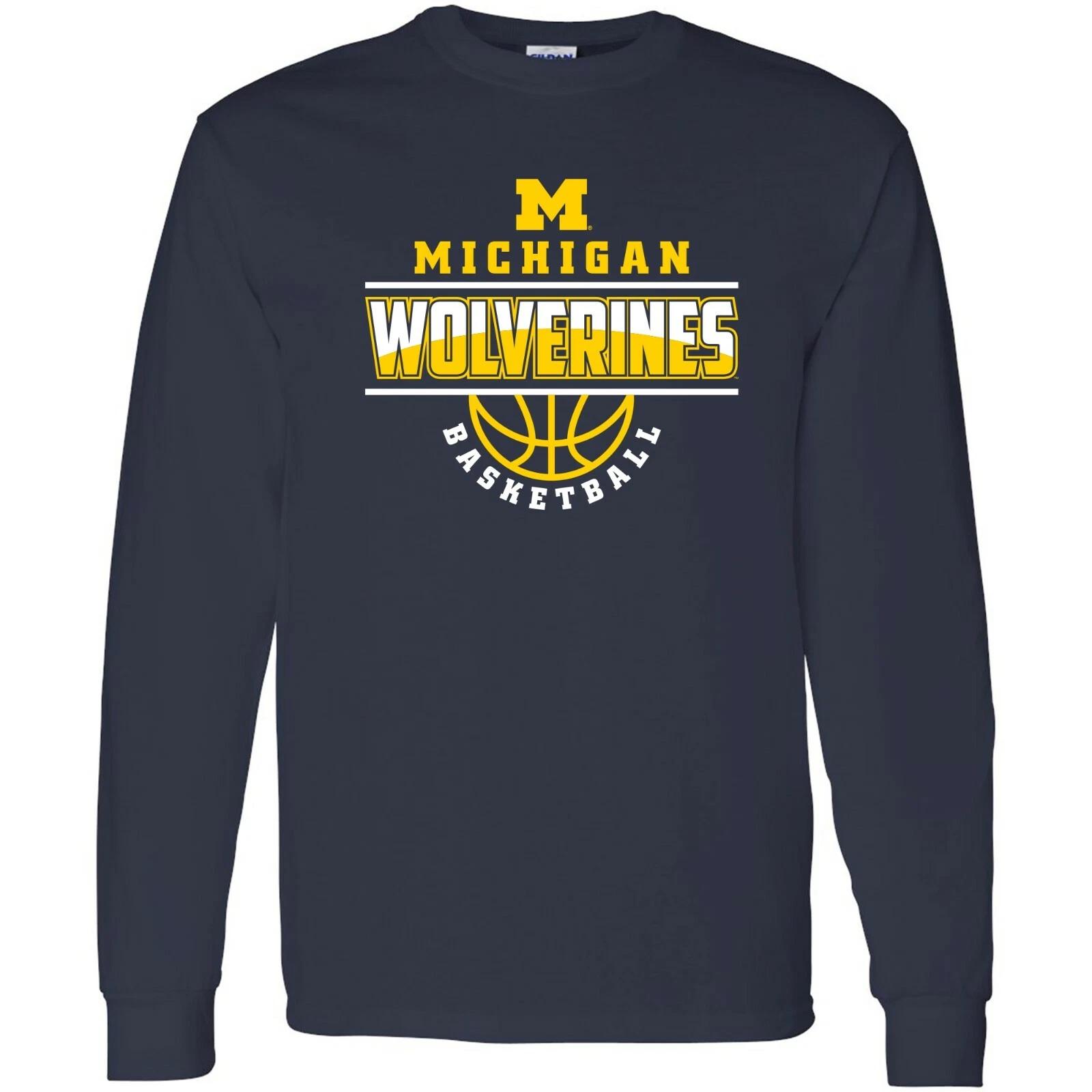 Michigan Wolverines Basketball Peak T Shirt - Navy XL